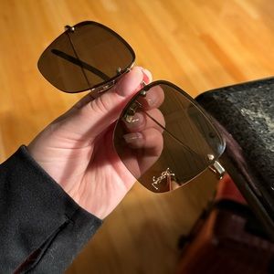 Saint Laurent Square Metal Sunglasses